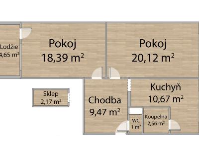 Аренда квартиры 2+1 Stříbro, Mírová č. 13