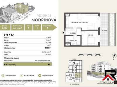 Аренда квартиры 1+KK Třebíč, Modřínová 494 č. 6