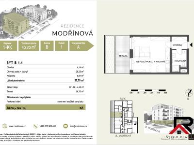 Аренда квартиры 1+KK Třebíč, Modřínová 493 č. 6
