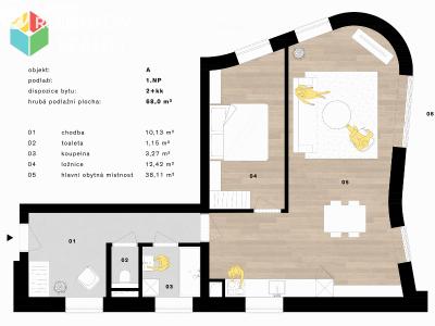 Rent apartment 2+KK Beroun, Na Máchovně 2145 č. 4