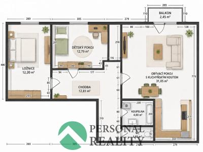 Продаж квартири 3+KK Mělník, Za Stadionem č. 16