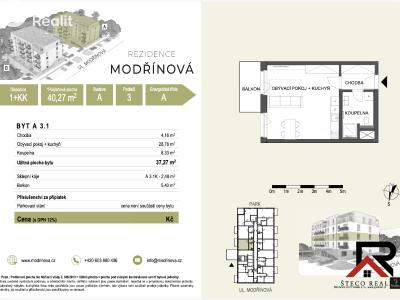 Аренда квартиры 1+KK Třebíč, Modřínová č. 14