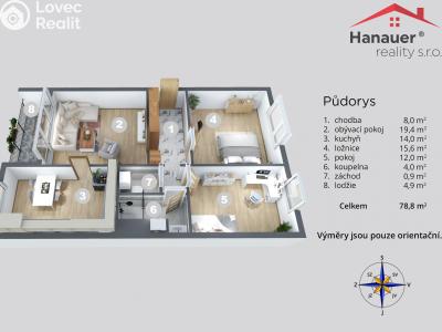 Prodej bytu 3+1 Děčín, Čsl. partyzánů 357 č. 19