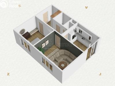 Rent apartment 2+1 Ostrov, Lidická č. 13