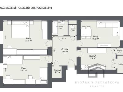 Продаж квартири 3+1 Praha, Biskupcova č. 21