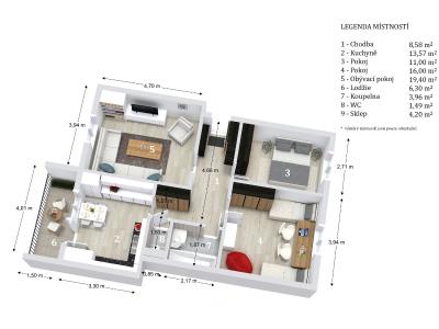 Sale apartment 3+1 Boskovice, Bezručova č. 27