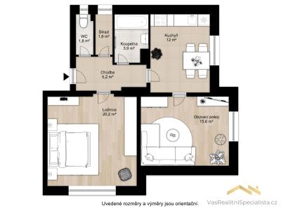 Продажа квартиры 2+1 Říčany, Olivova č. 15