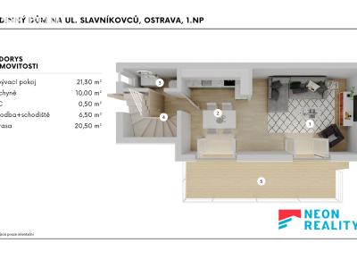 Аренда квартиры 3+KK Ostrava, Slavníkovců č. 20