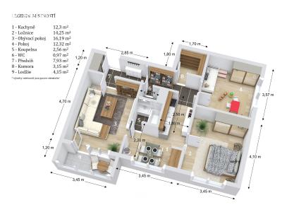 Pronájem bytu 3+1 Velké Opatovice, Hliníky č. 28