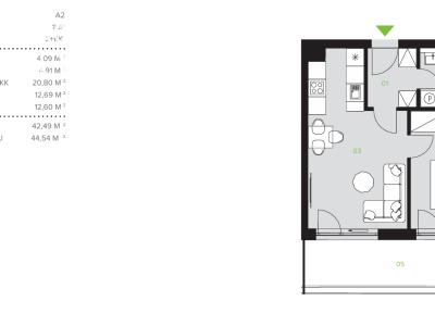 Rent apartment 2+KK Beroun, U Židovského hřbitova č. 10