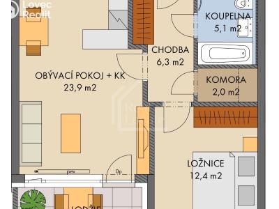 Sale apartment 2+KK Praha, náměstí Olgy Scheinpflugové č. 6