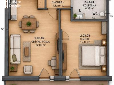 Rent apartment 2+KK Chlumec nad Cidlinou, Rooseveltova č. 4
