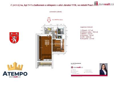 Оренда квартири 1+1 Prachatice, Jánská č. 3