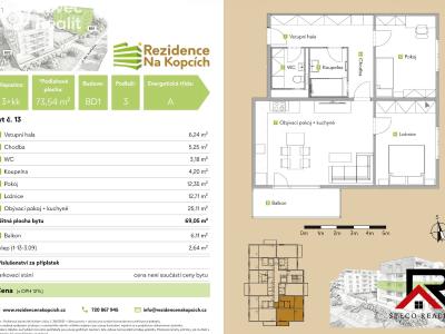 Продаж квартири 3+KK Třebíč, Na Kopcích č. 10