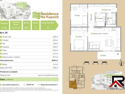 Продаж квартири 3+KK Třebíč, Na Kopcích č. 10