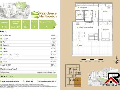Продаж квартири 3+KK Třebíč, Na Kopcích č. 10