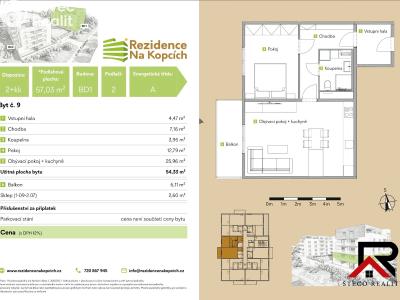 Продаж квартири 2+KK Třebíč, Na Kopcích č. 10