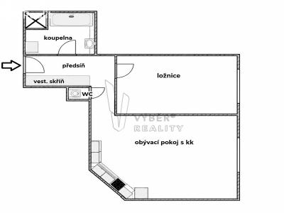 Rent apartment 2+KK Praha, Smolenská č. 12