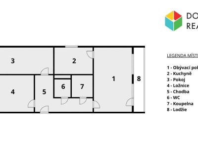 Продажа квартиры 3+1 Jílové u Prahy, Imramovského 476 č. 13