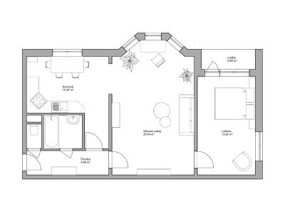Продаж квартири 2+1 Dobřejovice, Sportovní č. 19