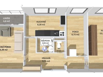 Prodej bytu 3+1 Plzeň, Kaznějovská č. 3
