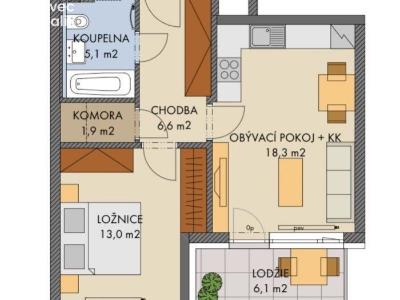 Prodej bytu 2+KK Praha, Gollové č. 15