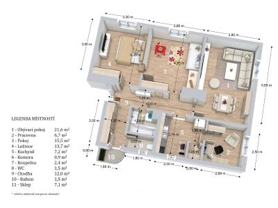 Продаж квартири 3+1 Olomouc, Bieblova č. 21