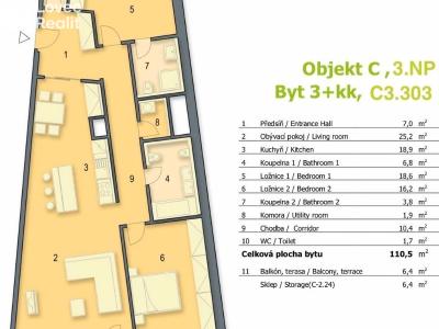 Оренда квартири 3+KK Praha, Baarova č. 12