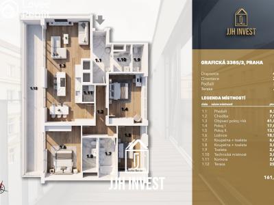 Продажа квартиры 4+KK Praha, Grafická č. 4