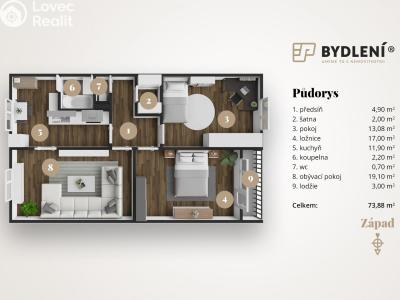 Prodej bytu 3+1 Ústí nad Labem, Příkopy č. 2