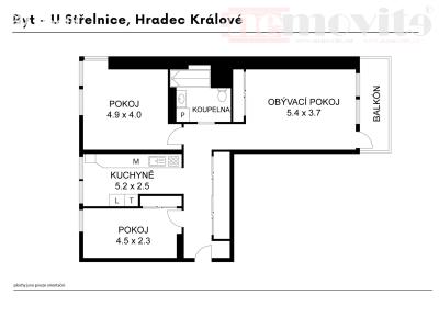 Sale apartment 3+1 Hradec Králové, U Střelnice č. 16