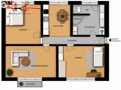Продажа квартиры 3+1 Praha, V soudním č. 19