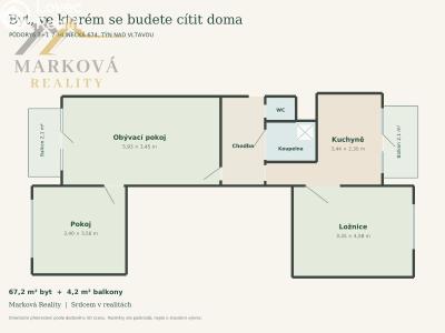 Продажа квартиры 3+1 Týn nad Vltavou, Hlinecká 674 č. 17