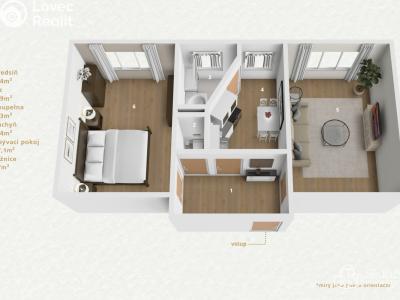Sale apartment 2+1 Chodov, Zahradní č. 3