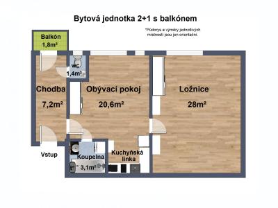 Rent apartment 2+KK Praha, Neklanova č. 21