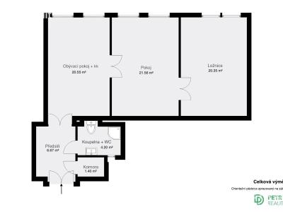 Sale apartment 3+KK Praha, Růžová č. 13