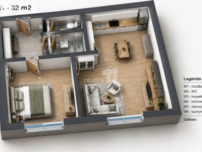 Продажа квартиры 2+KK Nymburk, Růžová č. 4