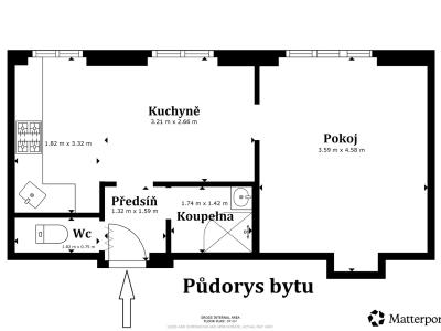 Rent apartment 2+KK Tmaň, Sídliště 145 č. 2