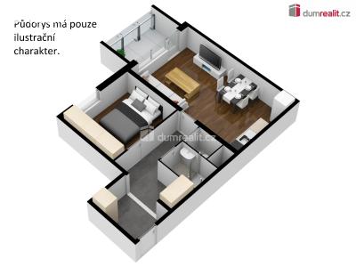 Pronájem bytu 2+KK Velešín, Sídliště č. 6