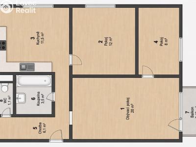 Rent apartment 3+1 Vodňany, Sídl. Škorna 1198 č. 22