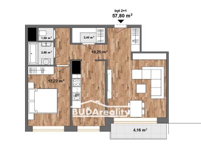 Rent apartment 2+1 Zlín, Středová 4595 č. 8
