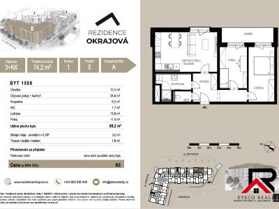 Prodej bytu 3+KK Třebíč, Stavební č. 9