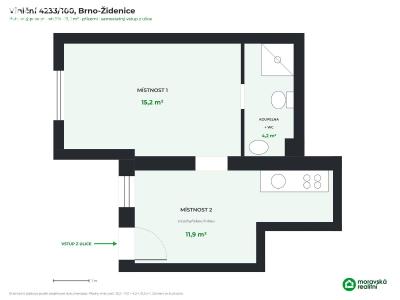 Продажа квартиры 1+1 Brno, Viniční č. 4