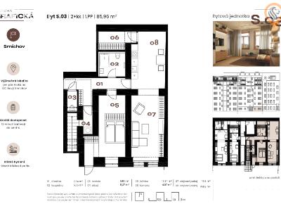 Sale apartment 2+KK Praha, Grafická č. 6
