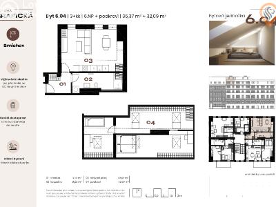 Sale apartment 3+KK Praha, Grafická č. 6