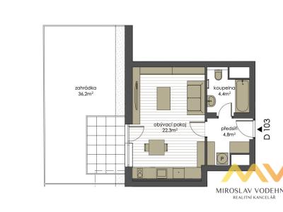 Rent apartment 1+KK Hradec Králové, Václavkova č. 5