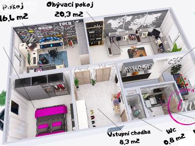 Rent apartment 3+1 Jihlava, Březinova č. 13