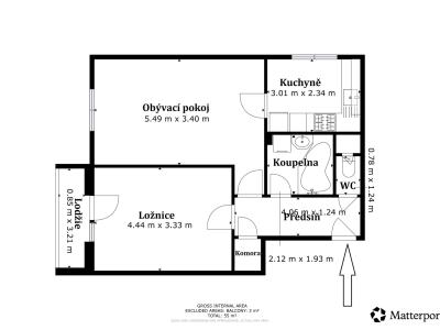 Sale apartment 2+1 Příbram, Jana Drdy 490 č. 1