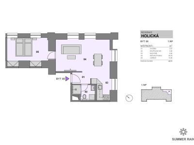 Rent apartment 2+KK Olomouc, Holická č. 8