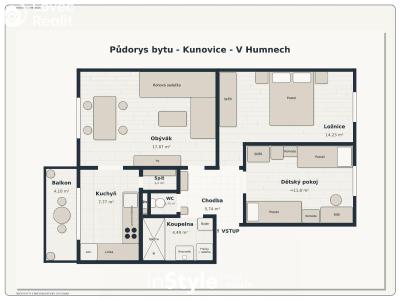 Prodej bytu 3+1 Kunovice, V Humnech 1410 č. 15